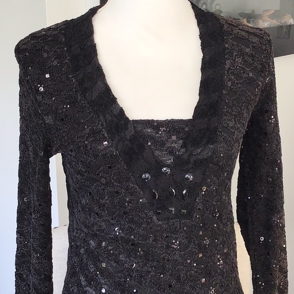 MISS ALLIAGE PETITE BLACK FORMAL BLOUSE - Picture 2 of 10